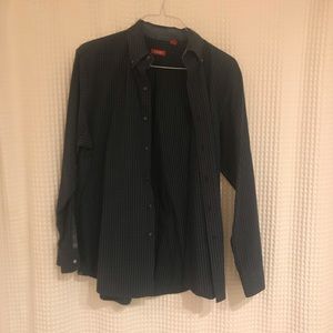 Izod Size Medium Blue/Green stripe button down